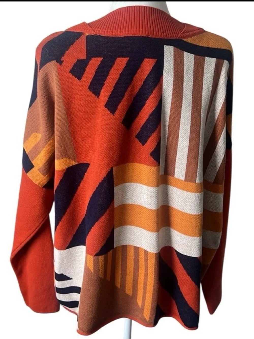 NWT SKFK Karle Organic Cotton Geometric Knit Sweater Boxy Pullover Size US 2